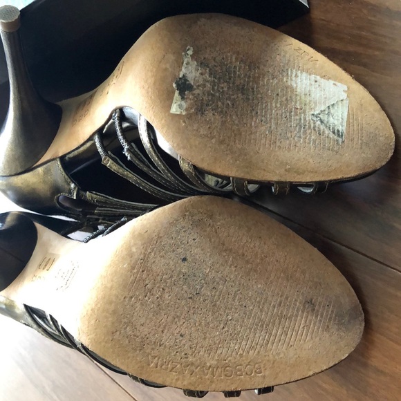 BCBGMAXAZRIA ZOE High Heels 👠 Bronze Leather 6.5 M - Picture 5 of 9